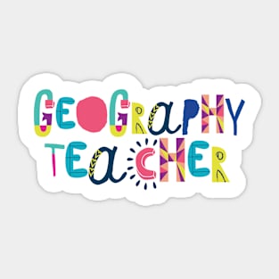 Cute Geography Teacher Gift Idea Back to School Sticker